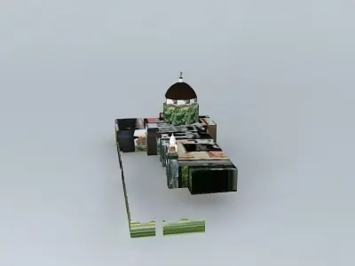 Church 0 mosque with roof 3D model