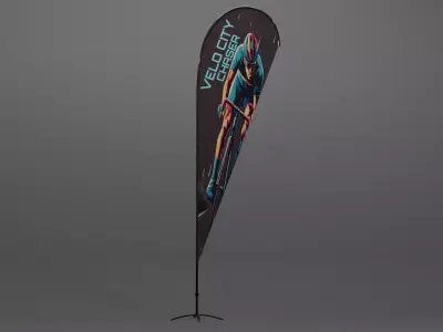 Tear Drop Flag 3D Model 3D model