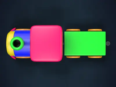 Cartoon Toy Train Low-poly 3D model purchase