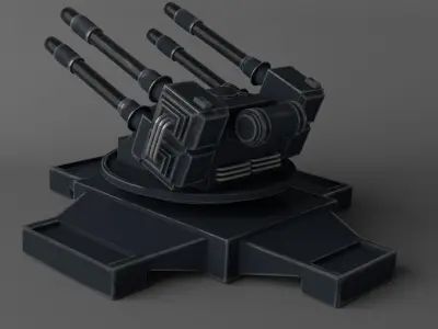 Sci-fi Turret Low-poly 3D model purchase