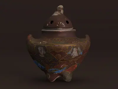 Japanese Vase Photoscan Low-poly 3D model