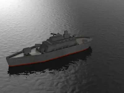 Destroyer Coastal Fleet Ship  3D model