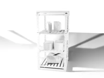 Industrial Shelving Unit Low Poly Low-poly 3D model