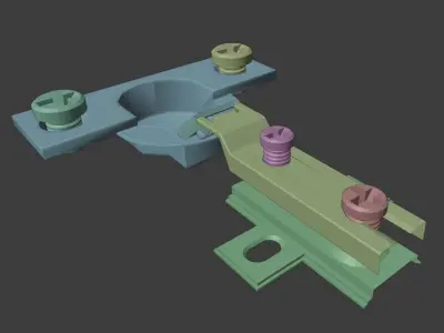 LOW POLY HINGE metal bracket Low-poly 3D model