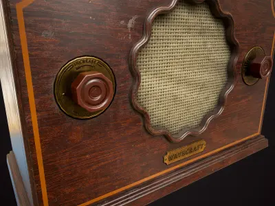 Vintage tabletop radio Low-poly 3D model