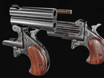 Cobra C32  Derringer  Pistol Low-poly 3D model