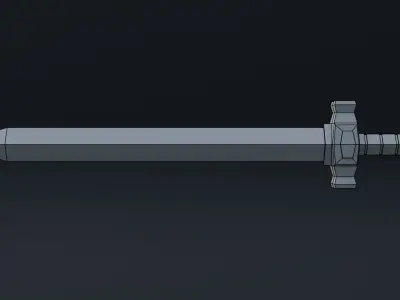 Stylized sword Free low-poly 3D model purchase