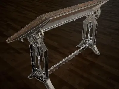 Wooden Workbench Low-poly 3D model