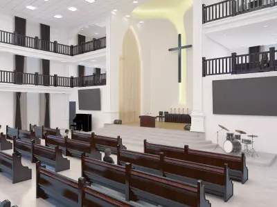 church Low-poly 3D model purchase