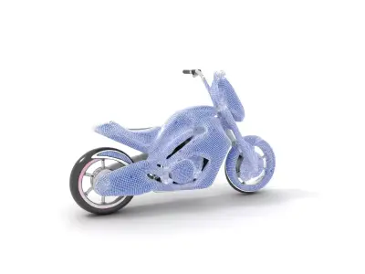 Futuristic Silver Motorcycle model pack Low-poly 3D model purchase