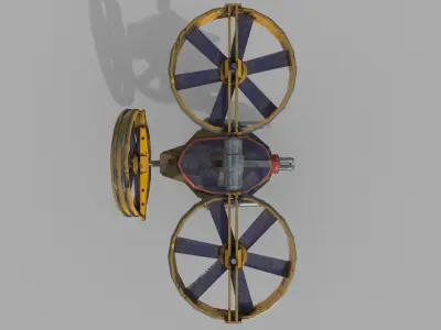 Gunship Spaceship Lowpoly  Free low-poly 3D model