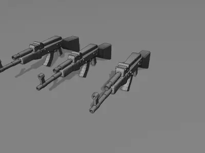 Low poly AK47 Gun Free low-poly 3D model