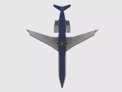 Jet Airliner with cabin interior Low-poly 3D model