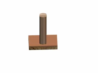 Broom wooden post Free 3D model