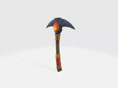 Flameforge Pickaxe Low-poly 3D model