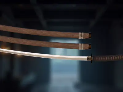 Katana001  Premium Japanese Sword  Game-Ready PBR Model Low-poly 3D model