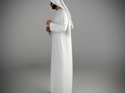 Traditional arab man from dubai posed 3D model