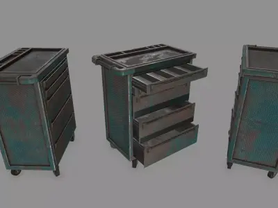 Cupboard metal cabinet with drawers Low-poly 3D model purchase