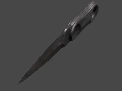 Combat Knife well-worn PBR low-poly game ready Low-poly 3D model