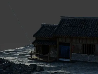 Old Japanese building for hyper realistic animation Free 3D model