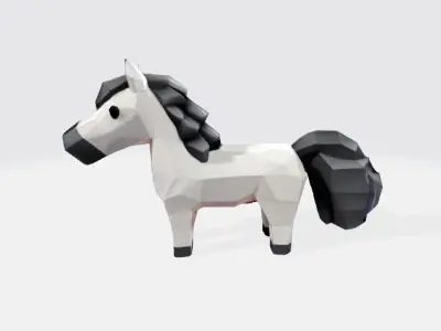 Lowpoly horse Low-poly 3D model
