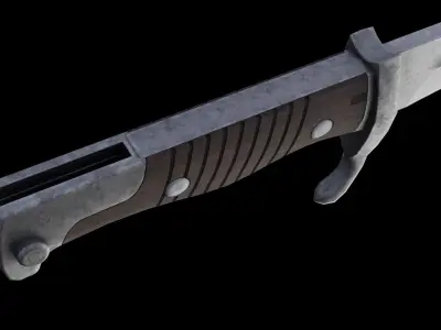 German bayonet Seitengewehr 1898 1905 S98 05 Low-poly 3D model