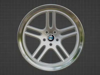 Classic car wheel 3D model by JustasR3D