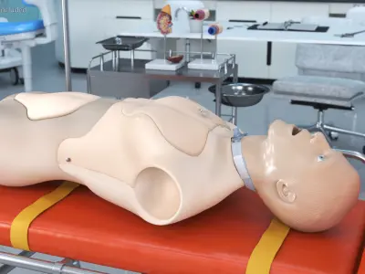  Medical Training Manikin with Tracheostomy Tube Fur 