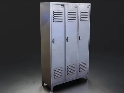 Industrial Metal Locker Low-poly 3D model