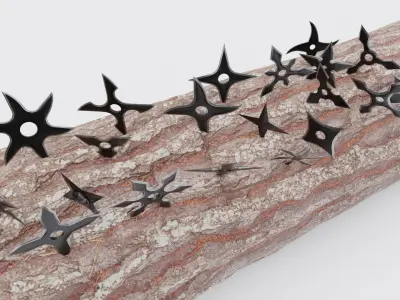 Shurikens Pack Low-poly 3D model