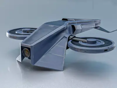 Concept Drone low-poly 3d model Low-poly 3D model