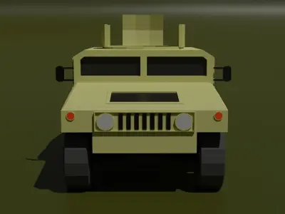 HUMVEE military vehicle Low-poly 3D model