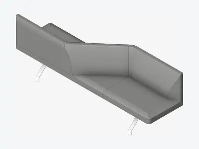 Seat - Bench - Worksmart - Backrest Crossover Low-poly 3D model