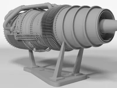 Jet Engine 3D print model by mbelec