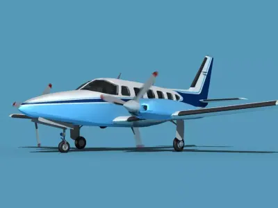 Piper PA-31-350 Navajo Chieftain V15 3D model