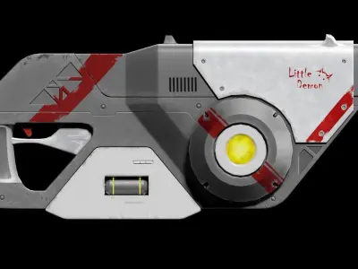 Scifi Pistol Low-poly 3D model