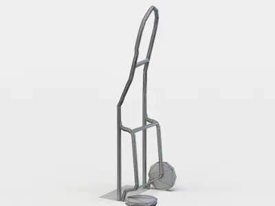 Damaged barrow Low-poly 3D model