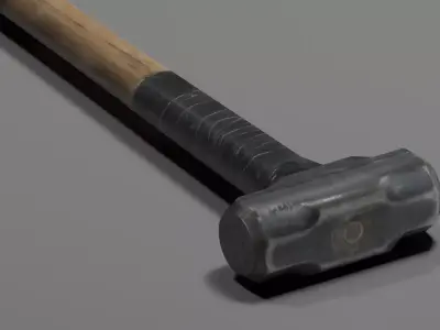 Sledgehammer Taped Low-poly 3D model