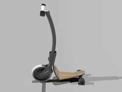 skooter wooden scooter Low-poly 3D model