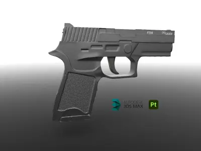 P250 Pistol  Low-poly 3D model