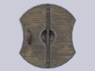 Viking shield Low-poly 3D model