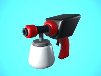 PAINT GUN CARTOON STYLIZED Low-poly 3D model