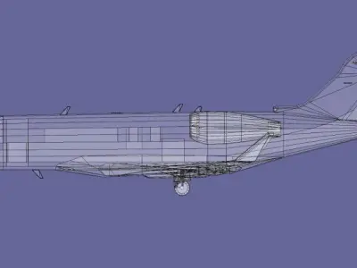 Bombardier Challenger 350 Business Jet Low-poly 3D model
