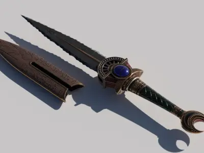 OB 02 Egyptian Necromancer Kit - 02 - Flintstone Dagger Low-poly 3D model
