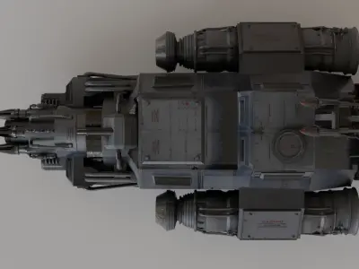 Dystopian Sci-Fi Military Speeder 3D model
