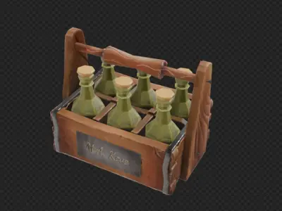 stylized beer crate 3D model