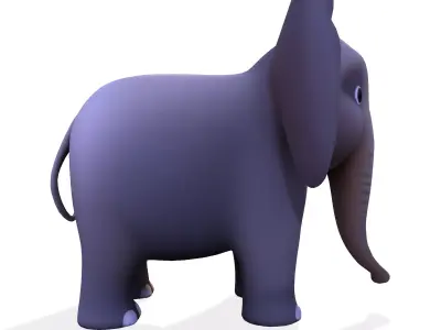 Low Poly Stylized Elephant 3D Model Low-poly 3D model
