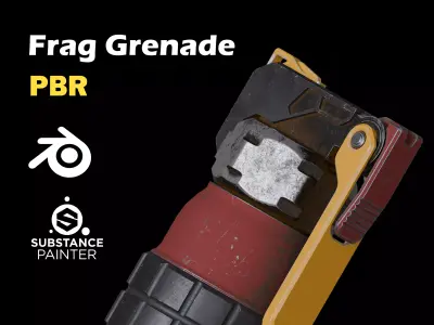 Sci-fi Frag Grenade PBR Low-poly 3D model