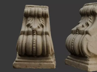 Ornamental Stone Corbel 3D Scan Low-poly 3D model