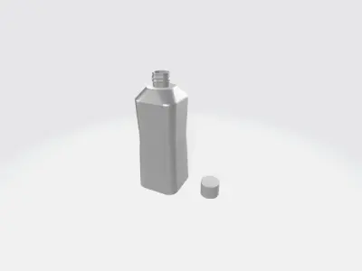 3D-Printable water bottle with lid Free 3D print model